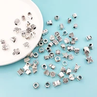 mix 60pcs tibetan silver big hole bead fits european bracelets craft supplies charms jewelry findings making accessory for diy