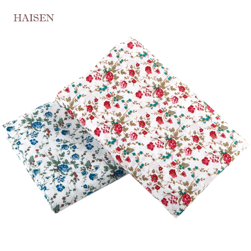 Haisen цветочный принт хлопок поплин простая ткань сделай сам стеганый и швейный