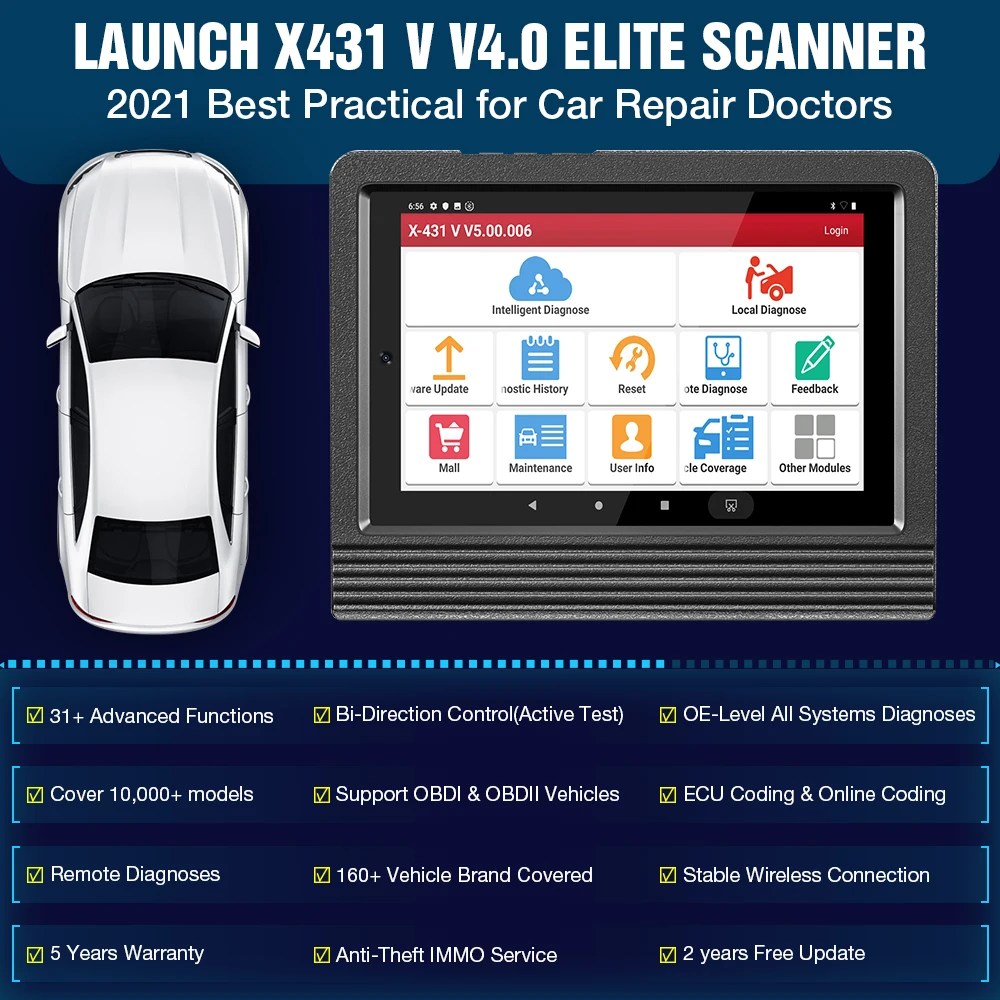 Диагностический двухнаправленный сканер LAUNCH X431 V 4 0 полный системный