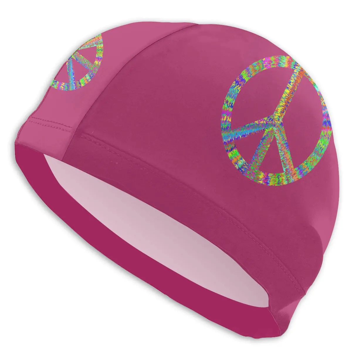 

sports goods Colorful Peace Sign Swimming cap Adults Men/Women High Elastic Waterproof PU Fabric Swimming Caps