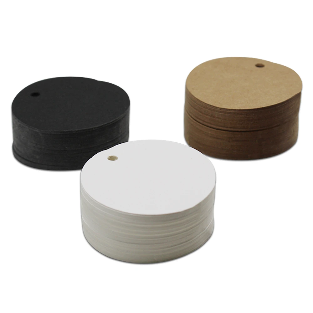 

Белые/Коричневые круглые вечерние бумажные бирки для рукоделия, рождественский подарок, свадебные бумажные бирки для одежды, аксессуары дл...