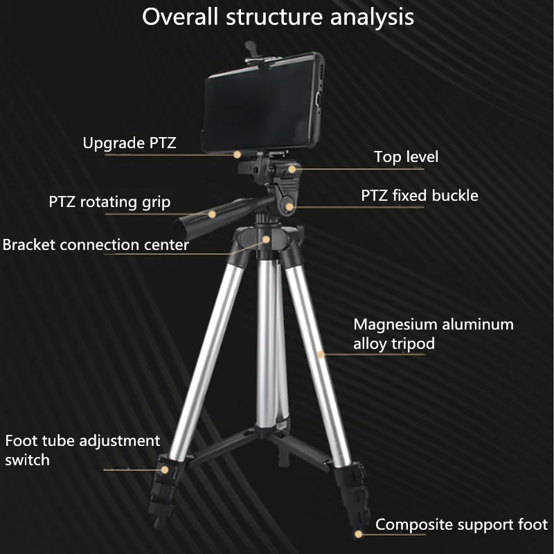 

Aluminum alloy multi-function telescopic telescope tripod with four sections can be connected to mobile phone camera tripod