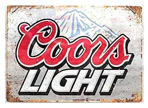 

Twinkle Aluminum Vintage Sign Coors Light Replica Vintage Tin Sign Exterior Home Bar Decoration Vintage Metal Tin Sign 8x12 Inch