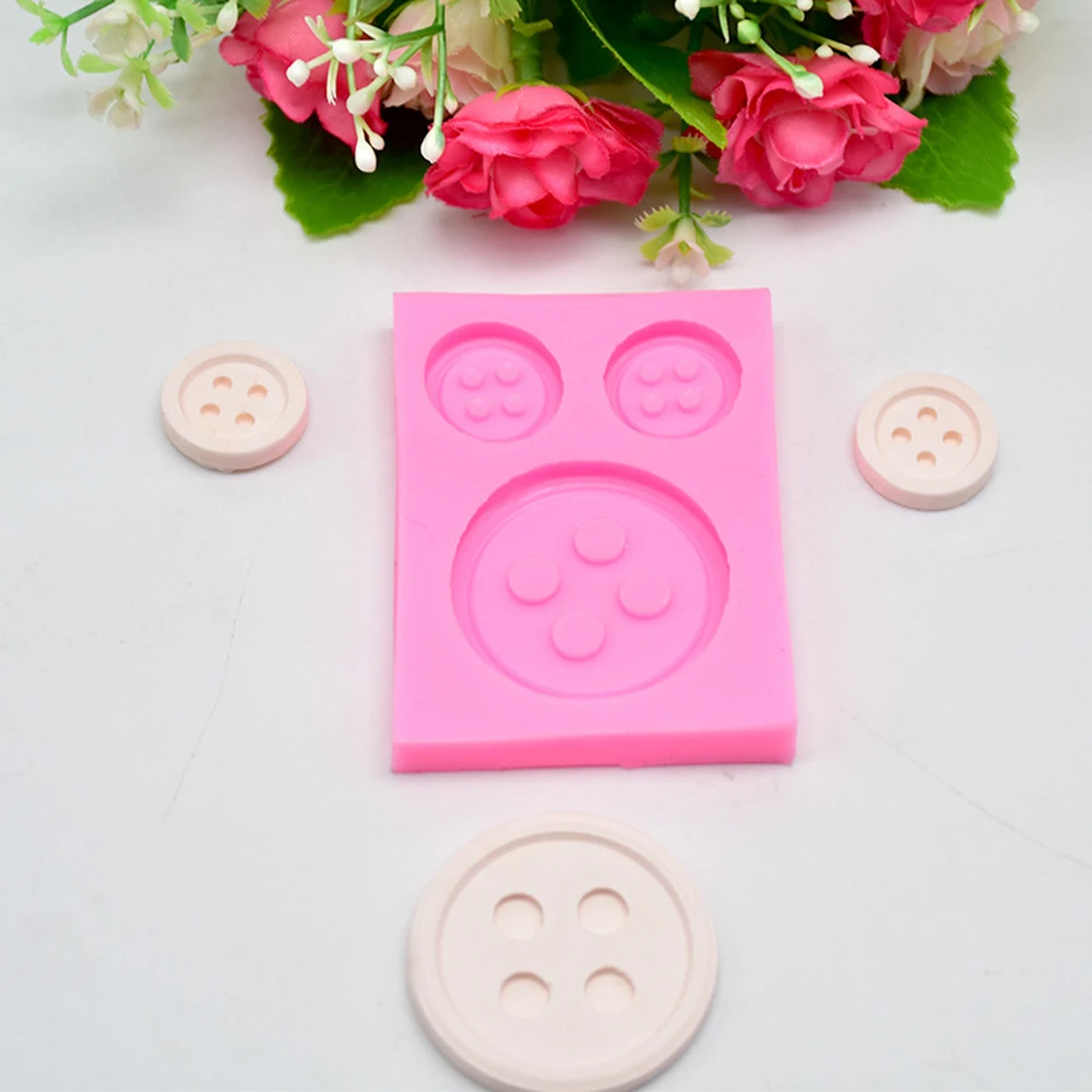 3D креативная Кнопка силиконовая форма для торта помадка шоколадная печенья DIY