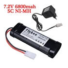 Никель-металлогидридный аккумулятор 7,2 в 6800 мАч SC и зарядное устройство 7,2 в для радиоуправляемых игрушек грузовиков танков гоночных автомобилей лодок самолетов квадрокоптеров с разъемами Tamiya