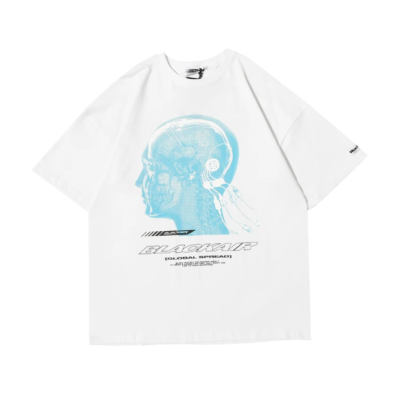 Мужская футболка с рисунком в стиле хип хоп уличная одежда из чистого хлопка