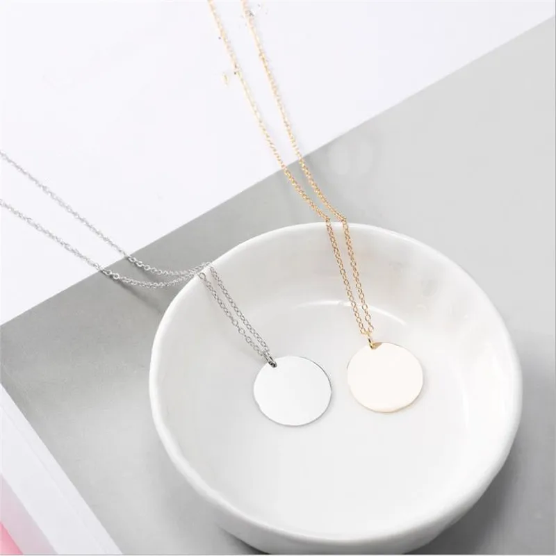 Женское колье из серебра 925 пробы с круглой подвеской|Ожерелья| |