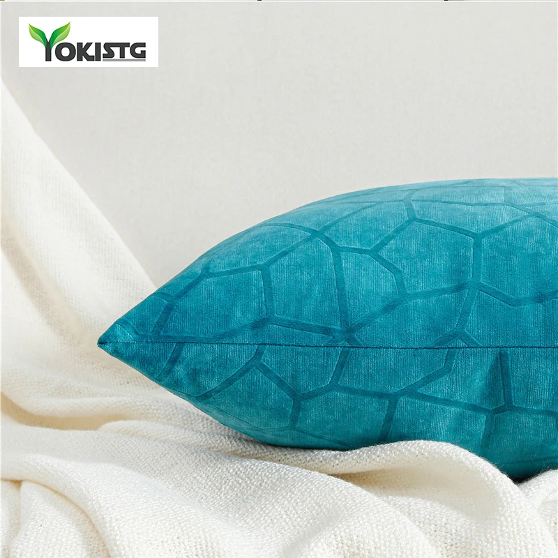 Мягкие бархатные Чехлы для подушек с геометрическим рисунком YokiSTG декоративный