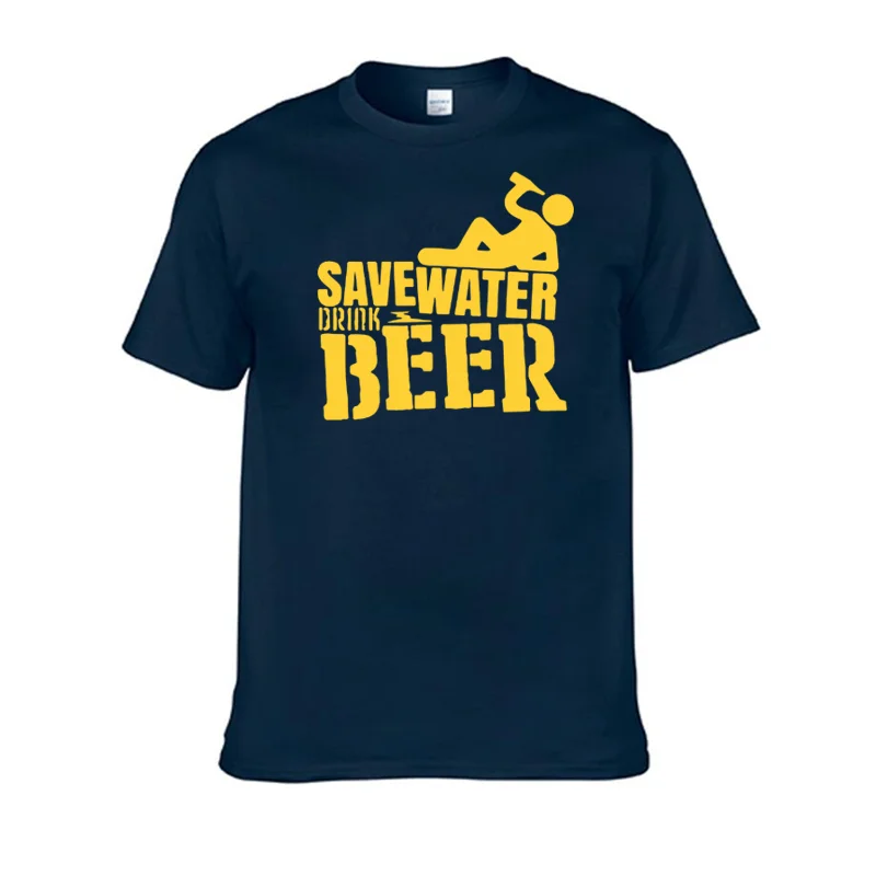 

Save Water Drink Beer Men's T-Shirt New Arrival Male Tees Summer Casual Boy's Tops Funny Print Men T Shirt
