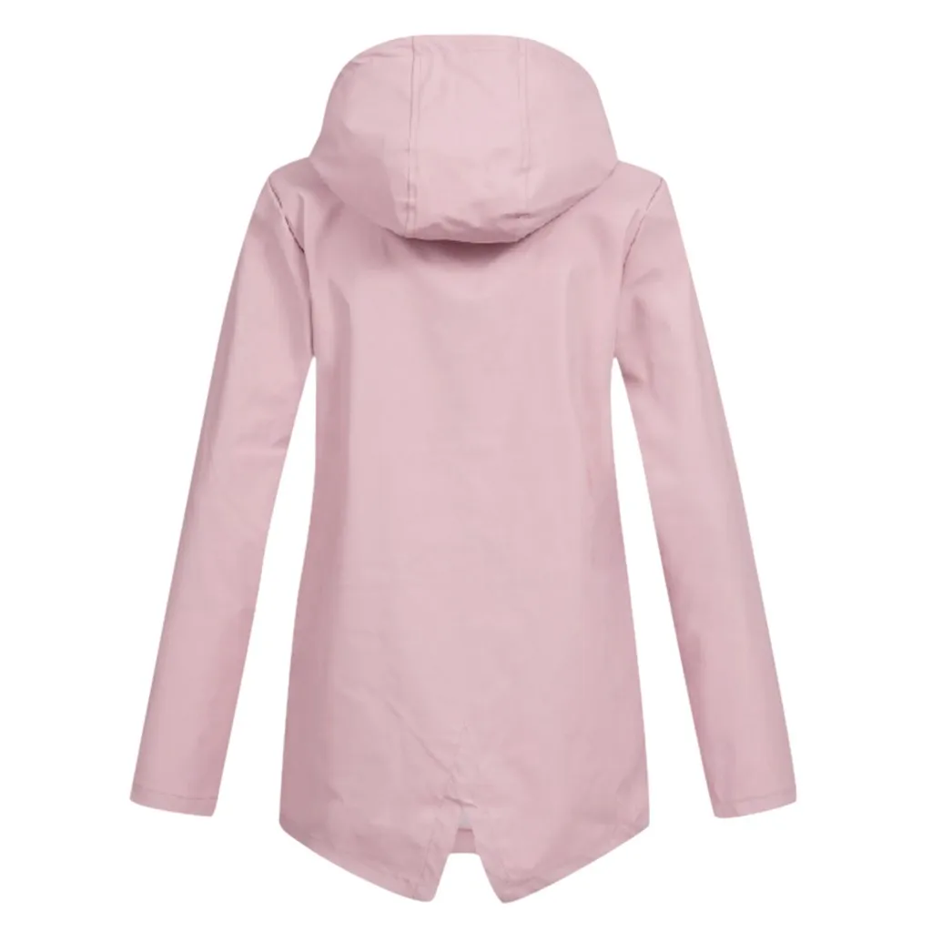 Женская ветровка с капюшоном Повседневная однотонная размера плюс