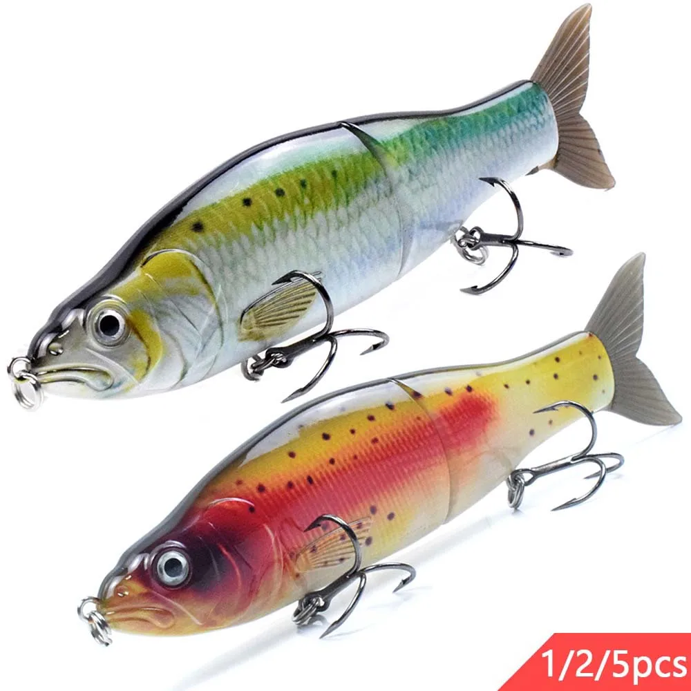 

5/2/1 шт. тонущие скользящие рыболовные приманки 165 мм 62 г рыболовные снасти аксессуары 2-сегментные воблеры Pesca 5 цветов мягкие хвосты