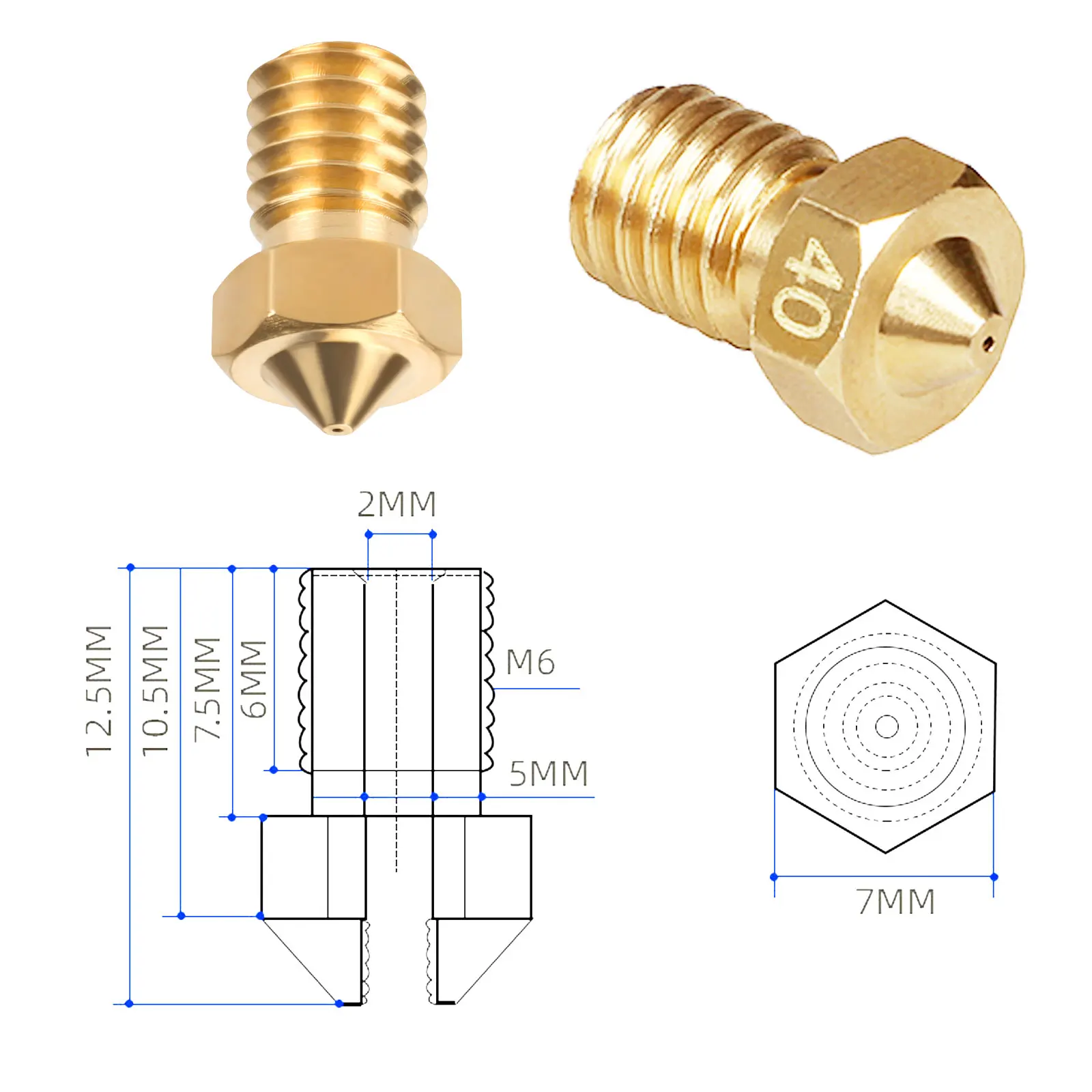 KINGROON MK8 E3D сопло V5 V6 M6 резьба твердая сталь латунные сопла для нити 1 75 мм Hotend