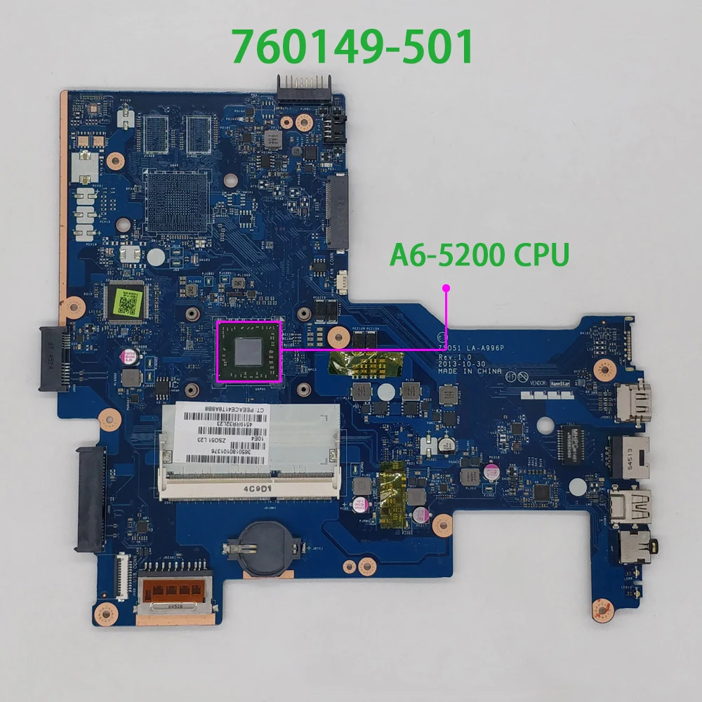 Натуральная 760149-501 760149-601 760149-001 аккумулятор большой емкости ZSO51 LA-A996P w A6-5200