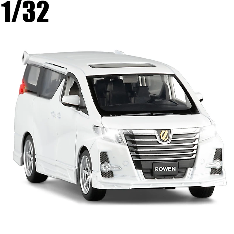 

Модель автомобиля Toyota Alphard MPV, модель из сплава, 4 открывающиеся двери со звусветильник, подарок для детей, 1:32