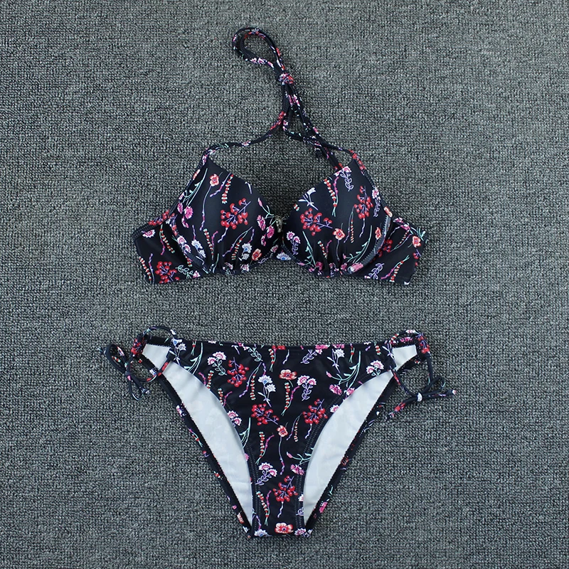 

Push Up Bikini 2021 New Print Floral Sexy Swimwear Swimsuit Women Bikinis Set Swimming Bathing Suit Two Piece Beachwear Biquini
