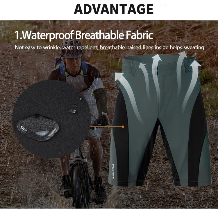 Шорты WOSAWE Мужские для горных велосипедов летние велосипедные короткие