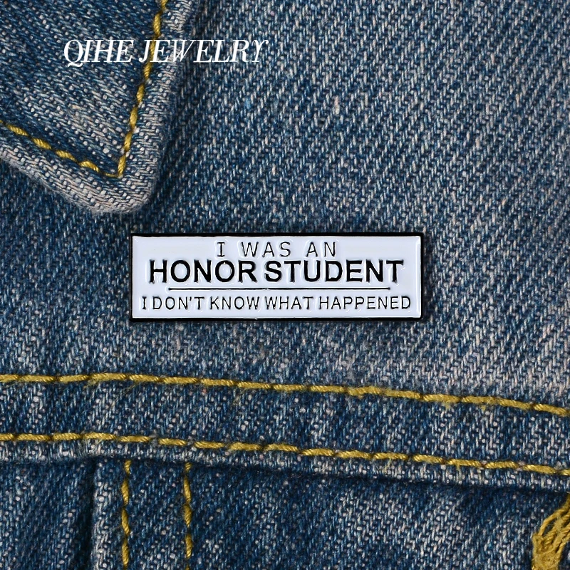 QIHE ювелирные изделия Honor студент броши на булавке твердым эмалиевым покрытием