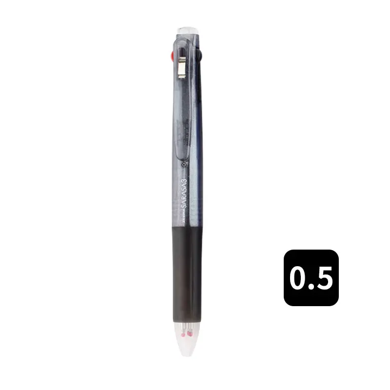 1 Transparent black Zebra Sarasa гелевая ручка J3J2 три цвета 0,5 мм многофункциональная школьная Ручка черный/синий/красный чернила сменная Канцелярия 1 шт - Цвет: 1 Transparent black