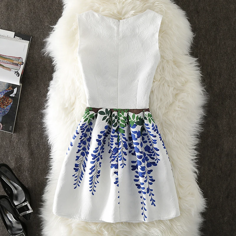 

Guilantu 2021 Summer Mini Dress Women O Neck Sleeveless Print Floral Butterfly Vintage White Vestidos Sexy Club Party Dresses