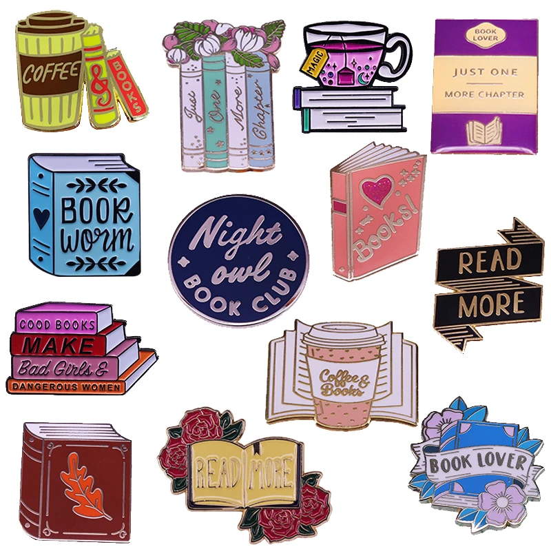 Чтение больше броши в форме книги библиотеки учителя для влюбленных