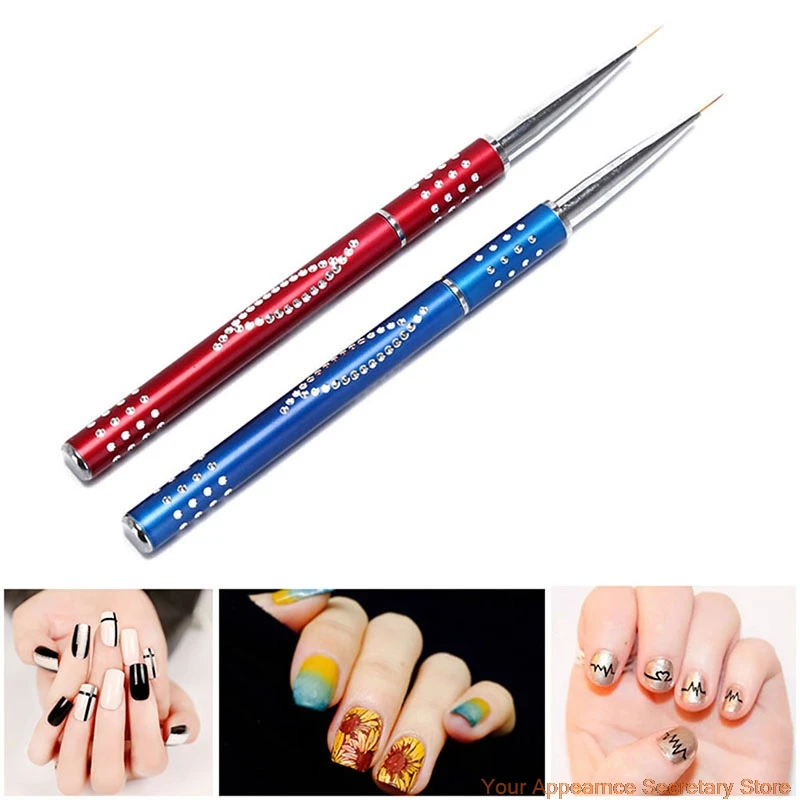 

Professional Paint Brush Set Liner Pens Metal Thin Handle Polish Painting Drawing Nail Art Brushes