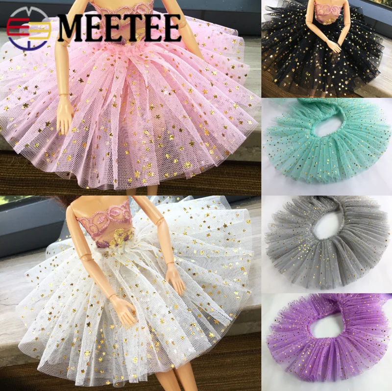 Meetee 10 ярдов (5 см) 5 (10 Звездная отделка из сетки кружева ткань плиссированная лента