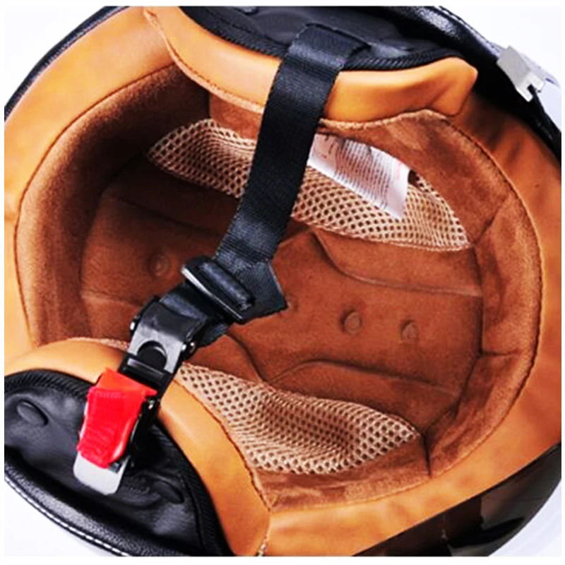 Motorcycle PU Leather Capacete 3/4 helmets RETRO Helmet Casco Motorbike Cruiser Touring Chopper Scooter Riding Vintage Helmets | Автомобили