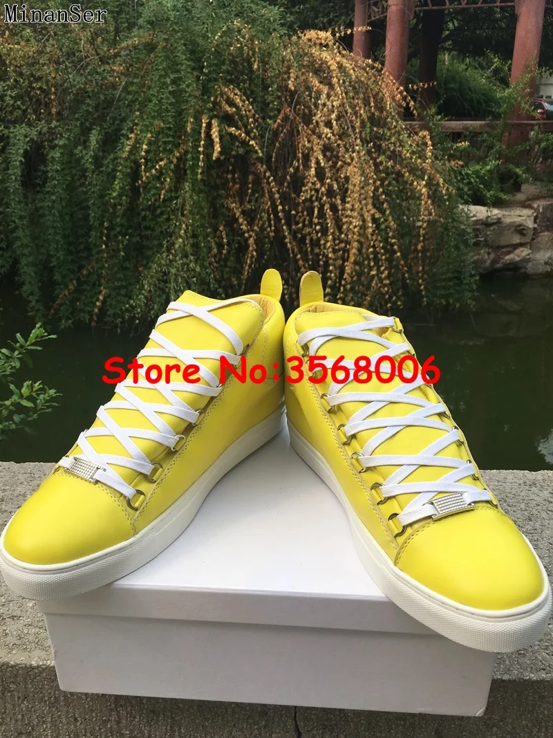 Мужские кроссовки из натуральной кожи со шнуровкой в уличном стиле итальянский