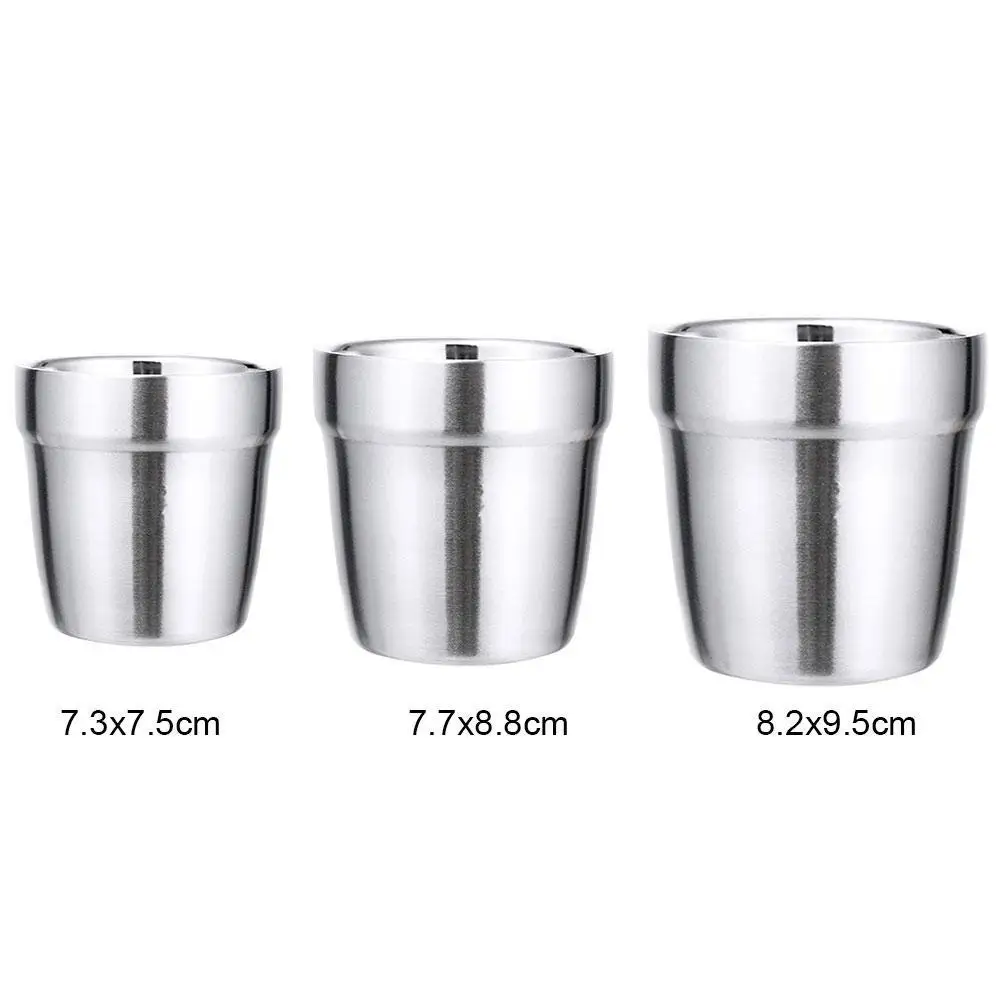 

175ml/260ml/300ml Double Wall 304 Steel Ice Cold Water Mug Beer Cup Bilayer Coffee Milk Tea Lemon Juice Mug