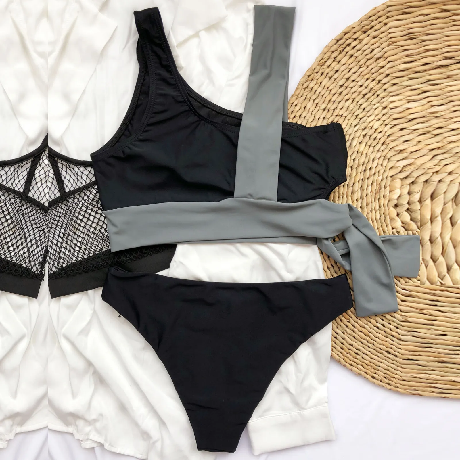 Женское бикини 2021 летний лоскутный комплект бандажные в стиле пэчворк танга