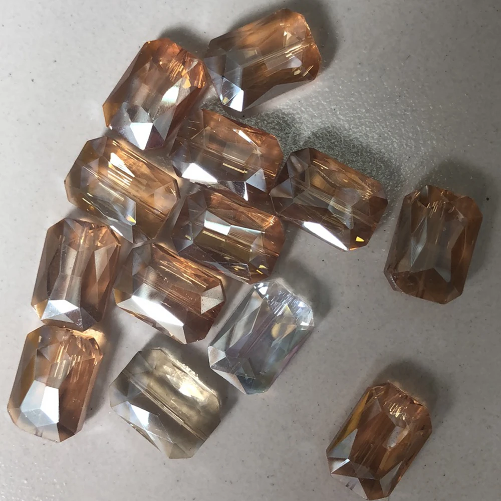 

13pcs Rectangle Faceted 26x18mm Crystal Glass Prism Loose Crafts Beads For Jewelry Making DIY Curtains