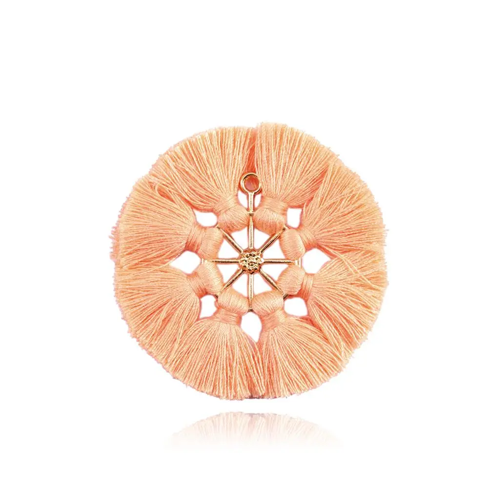 

5pcs/lot Alloy Pendant 55mm Diameter Eight Colours Tassel Round Pendants Fashion Classic Necklace Jewelry Making