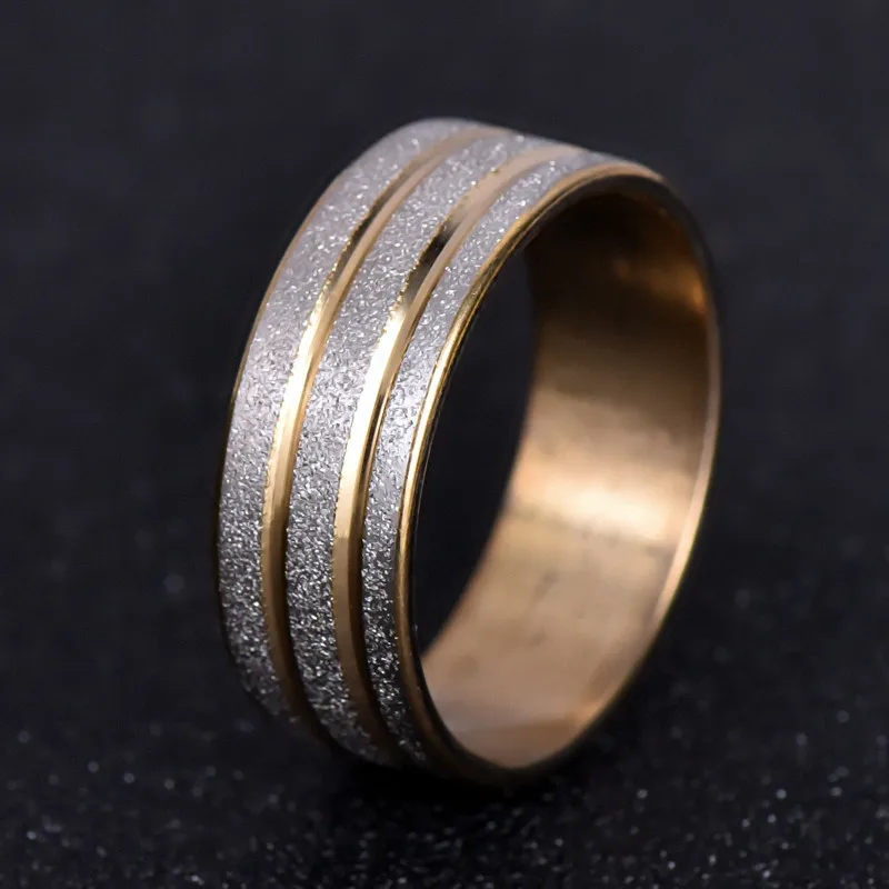 Корейский модный двухкруговой матовый золотой широкоугольный кольцевой