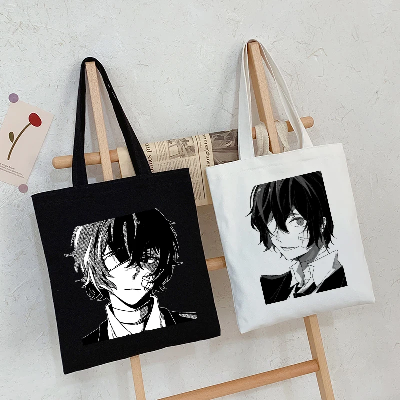 

Bungo Stray Dog Anime Canvas Bag Dark Harajuku Goth Style Shopper Large Capacity Women Bag Classic Vintage Shoulder Bag HandBag