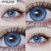 ovolook 2pcspair blue lenses colored contact lenses for eyes beauty cosmetics prescription lenses for myopia yearly use 14mm