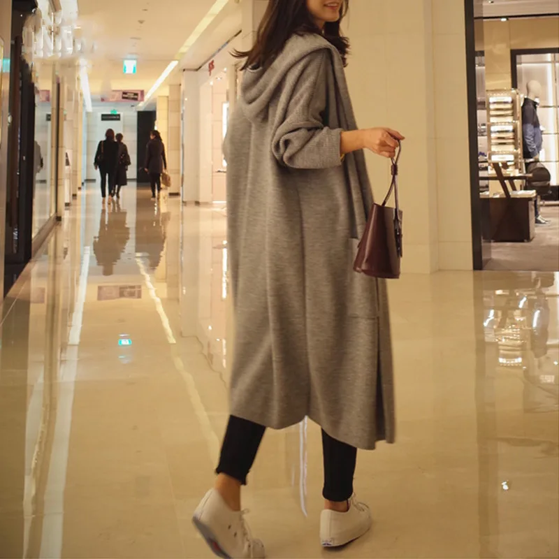 Новый женский длинный кардиган свободный тонкий большой размер обмотка
