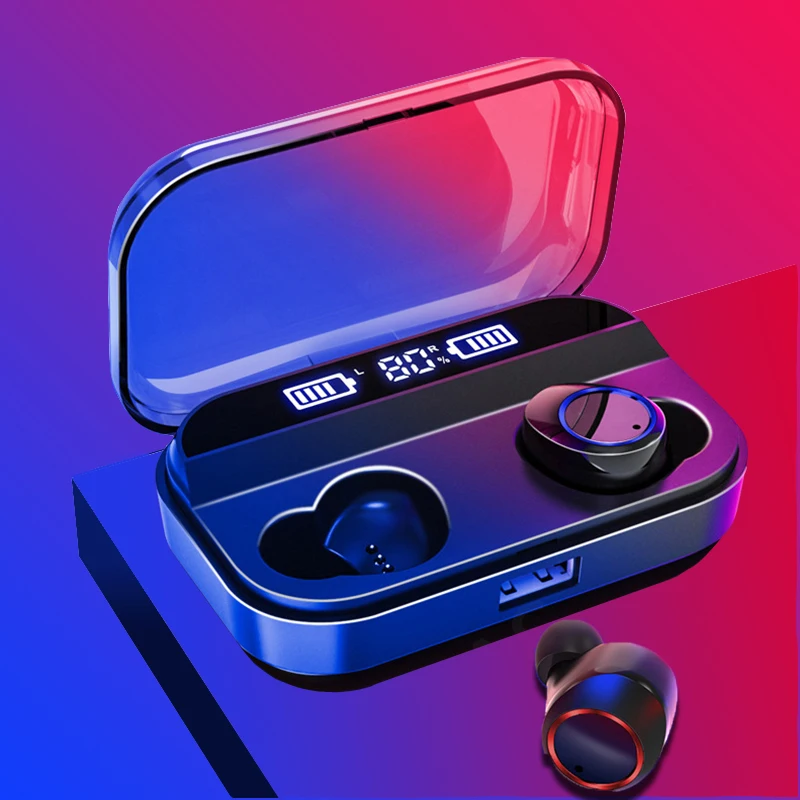 TWS 5 0 Bluetooth наушники беспроводные IPX7 Водонепроницаемая гарнитура спортивные