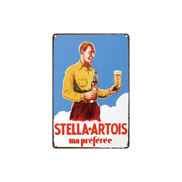 

Metal Tin Sign Stella Artois Ma Preferee Decor Bar Pub Home Vintage Retro