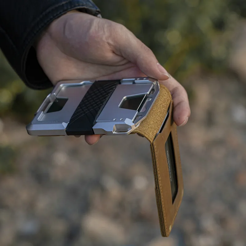 Кожаный чехол для кредитных карт с RFID-блокировкой чехол-кошелек из титана и