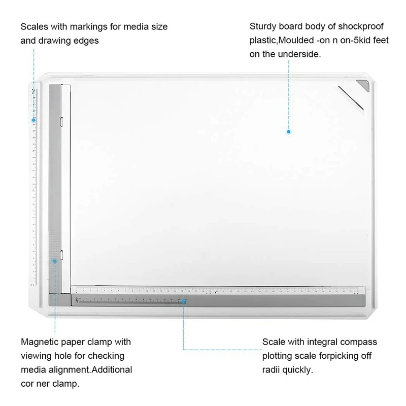 A3 Drawing Board Drafting Table Multifunctional with Clear Rule Parallel Motion and Angle Adjustable Measuri | Канцтовары для офиса