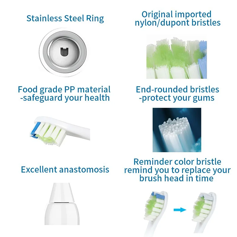 4 шт./лот Замена Зубная щётка головок для зубной щетки Philips Sonicare ProResults Diamondclean HX6013/66 HX6930 HX9340 HX6950 HX6710 HX9140
