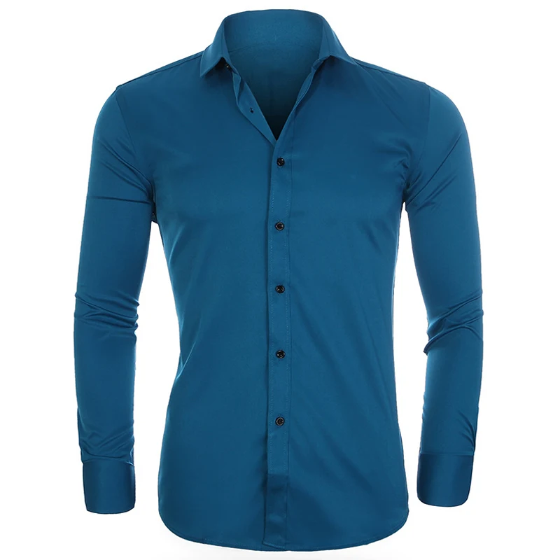 Рубашка A708 Мужская стрейчевая повседневная одежда в европейском стиле