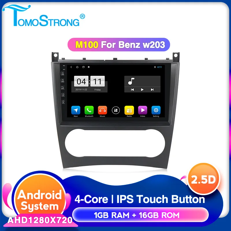 Автомобильный мультимедийный плеер с GPS Android 10 для Mercedes/Benz W203 W209 w222 W169 A160 C180 C200 C230