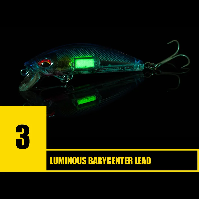 

New Saltwater Glow Lures 5pcs Luminous Plastic Fishing Lures Fluorescent Bait Treble Hooks XD88