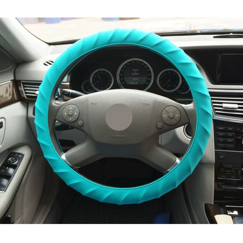 

Cubre Volante Cover Car Steering Wheel Cover Coprivolante Auto Accessories Interior Anti-Slip Silica Gel Universal Coprivolante