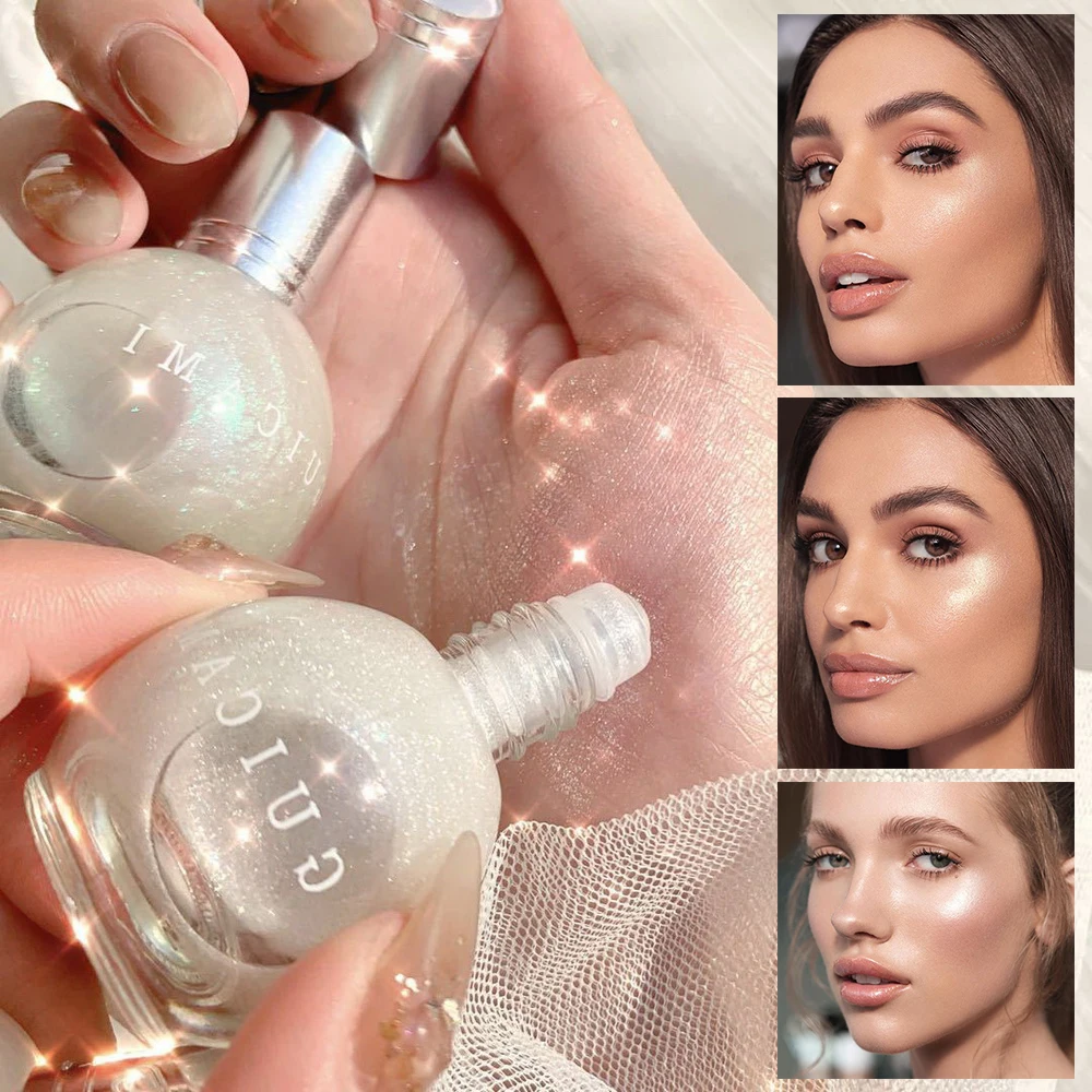 3 цвета жидкий хайлайтер Макияж Мерцание и блеск лицо стойкая контурная для ухода