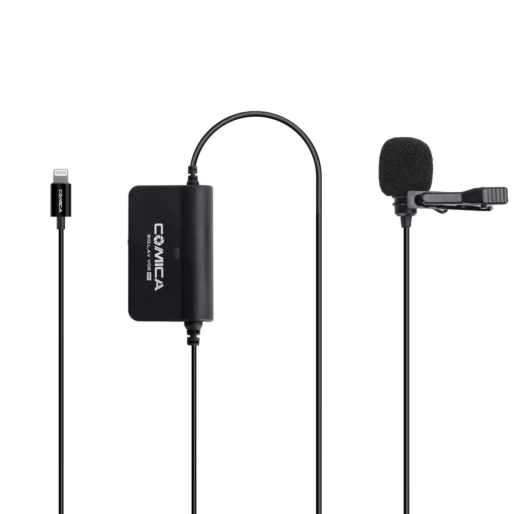 CoMica CVM V05MI одиночный петличный микрофон для iPhone w с интерфейсом Lightning плавной