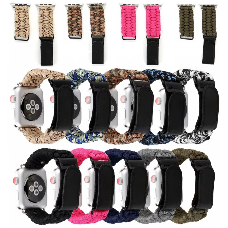 Ремешок Плетеный для Apple Watch Band 38 мм 40 42 44 браслет на липучке IWatch Series 1 2 3 4 5|Ремешки