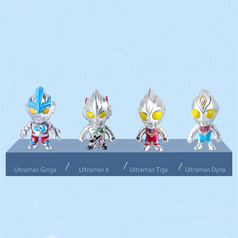 

4PCS Ultraman Anime Movie Series Ultraman Tiga PVC Ornaments Figure Model toys BABY Boy girl gift