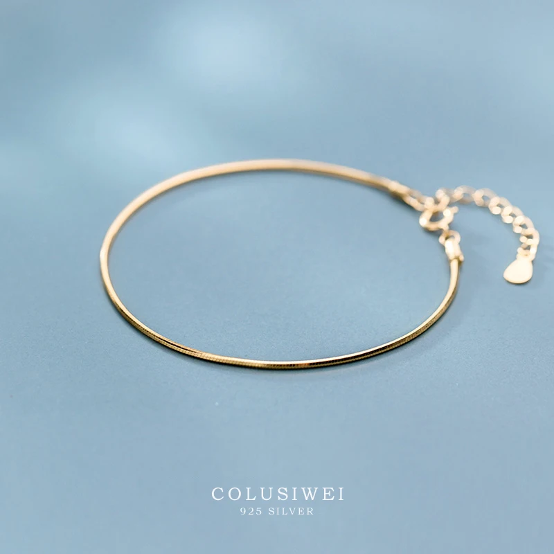 COLUSIWEI Классический стерлингового серебра 925 Золото Цвет цепочка из змеиных